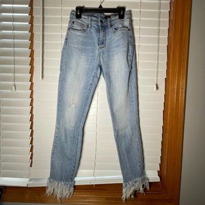 Armani Exchange Cropped Frayed Super Skinny Jeans